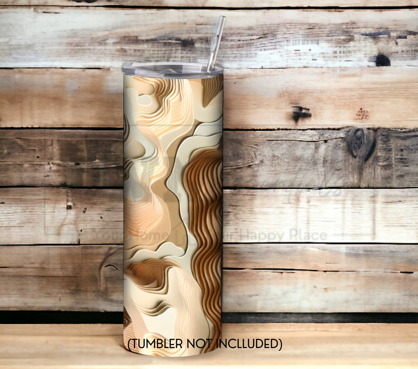 Tan Paper Art Style 20 oz Skinny Tumbler Sublimation Design - PNG Instant  - DIGITAL DOWNLOAD