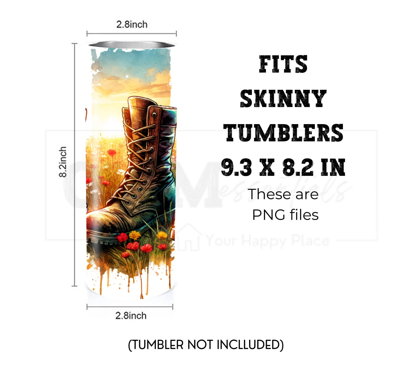 Memorial/Veterans Day 20 oz Skinny Tumbler Sublimation Design - PNG Instant  - DIGITAL DOWNLOAD