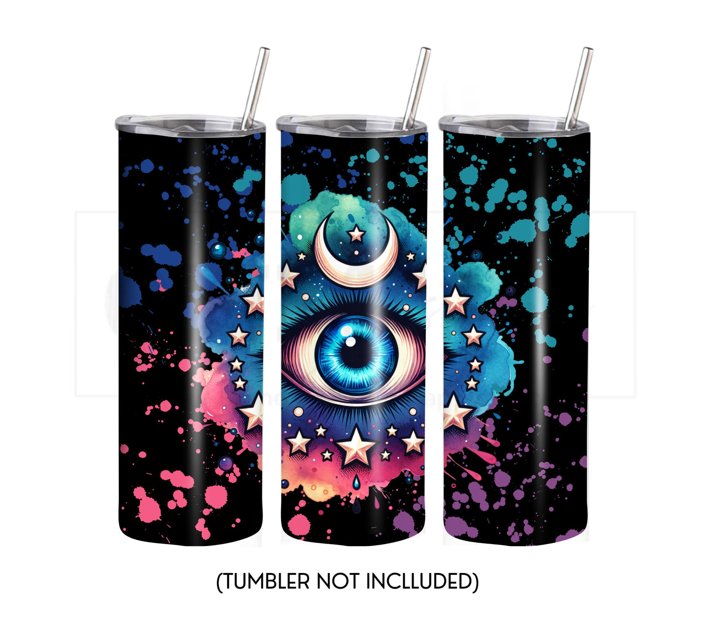 Third Eye 20 oz Skinny Tumbler Sublimation Design - PNG Instant  - DIGITAL DOWNLOAD