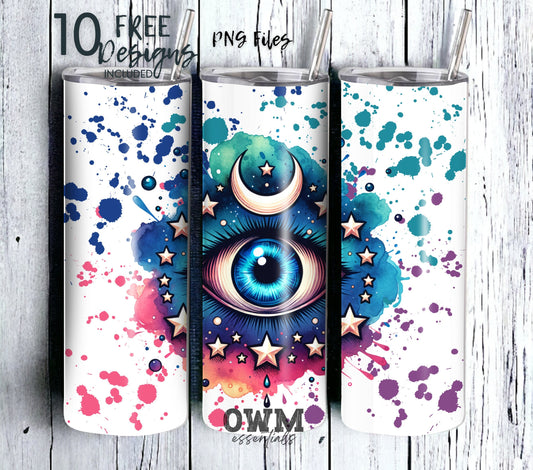 Third Eye 20 oz Skinny Tumbler Sublimation Design - PNG Instant  - DIGITAL DOWNLOAD