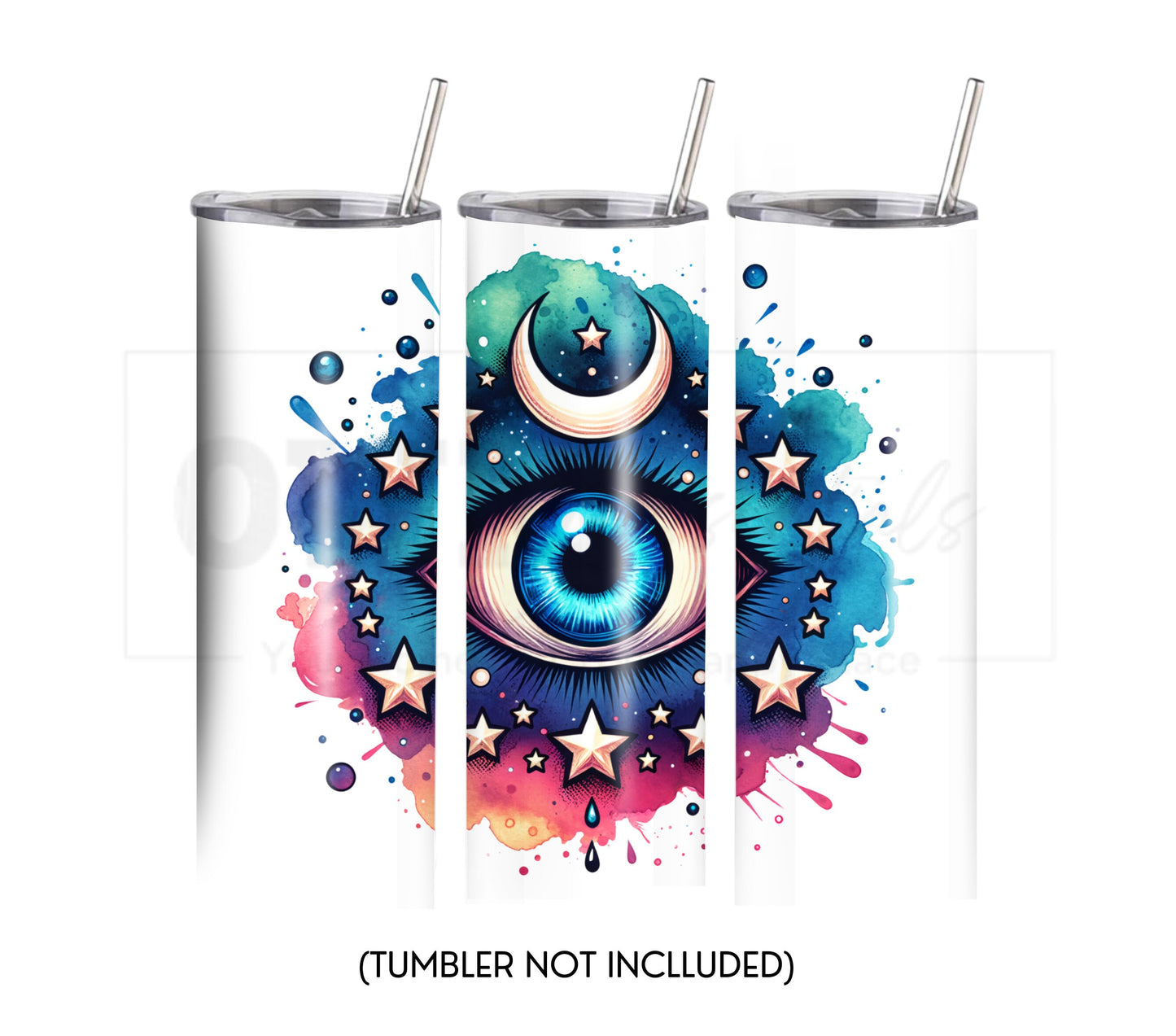 Third Eye 20 oz Skinny Tumbler Sublimation Design - PNG Instant  - DIGITAL DOWNLOAD
