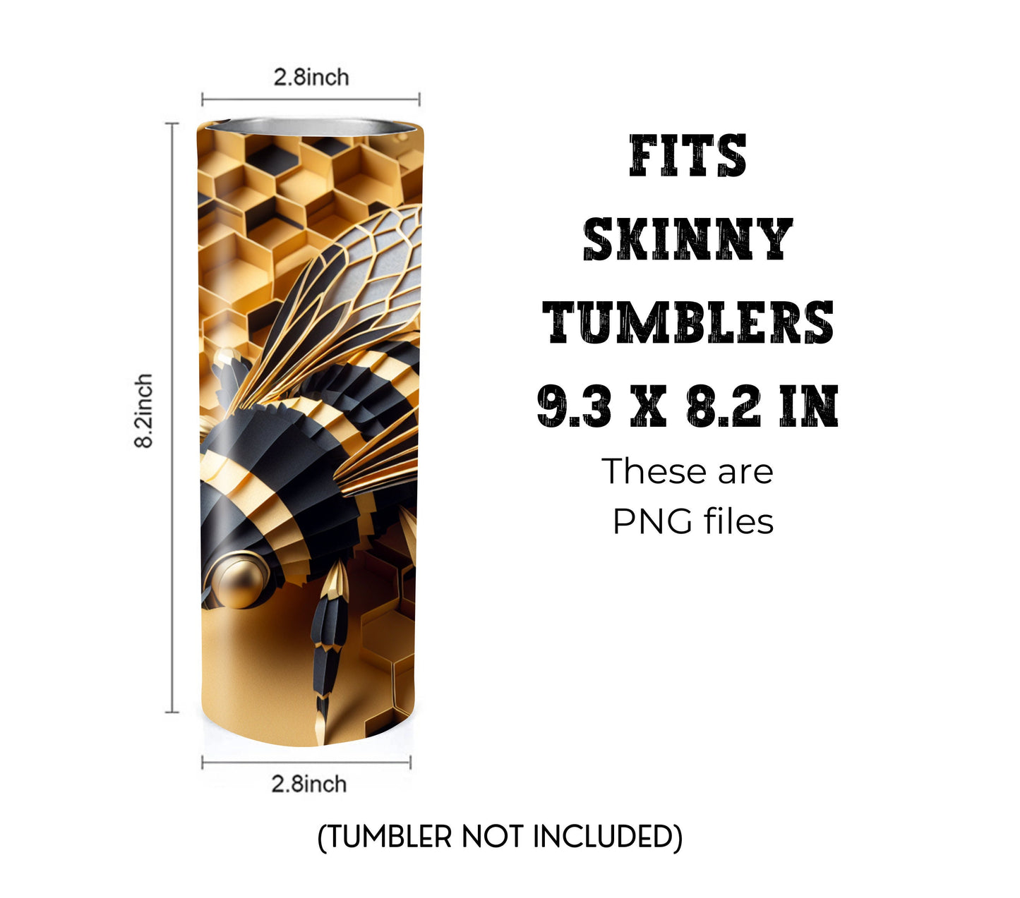 Bumble Bee Spring 20 oz Skinny Tumbler Sublimation Design - PNG Instant  - DIGITAL DOWNLOAD