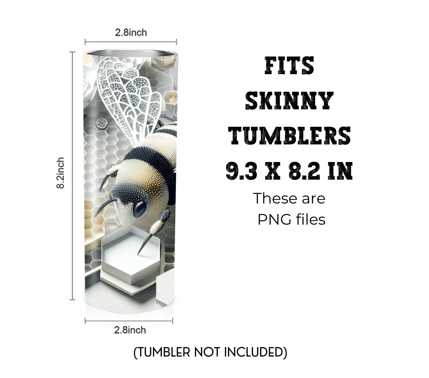 Bumble Bee Spring 20 oz Skinny Tumbler Sublimation Design - PNG Instant  - DIGITAL DOWNLOAD