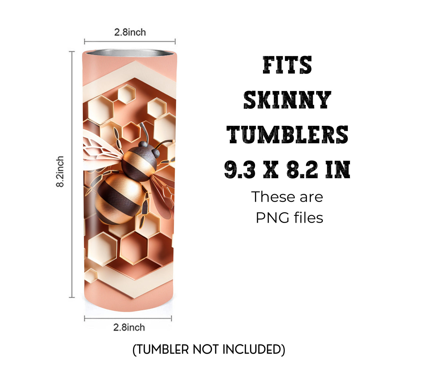 Bumble Bee Spring 20 oz Skinny Tumbler Sublimation Design - PNG Instant  - DIGITAL DOWNLOAD