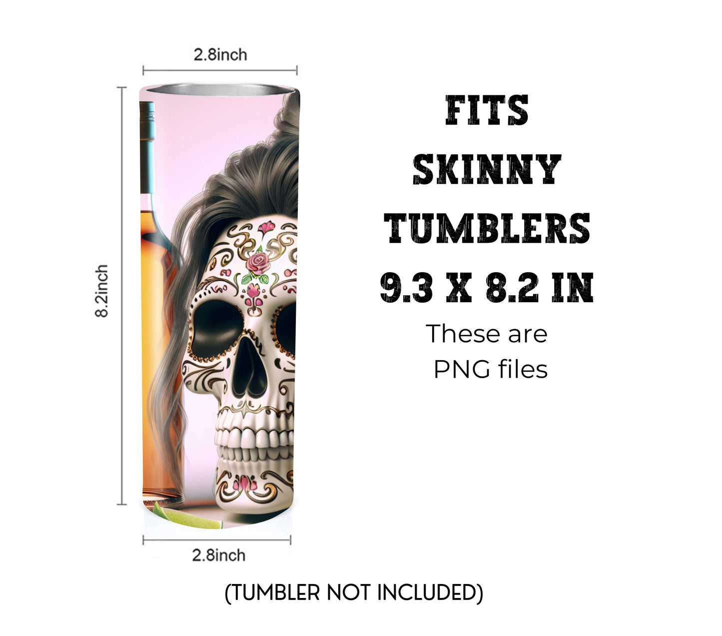 Tacos and Tequila Cinco De Mayo 20 oz Skinny Tumbler Sublimation Design - PNG Instant  - DIGITAL DOWNLOAD