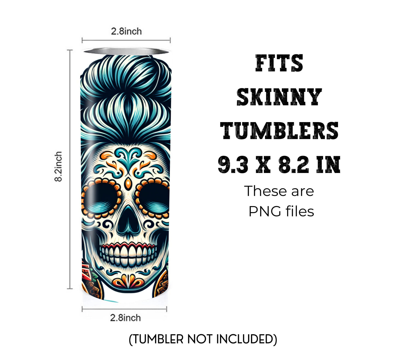 Tacos and Tequila Cinco De Mayo 20 oz Skinny Tumbler Sublimation Design - PNG Instant  - DIGITAL DOWNLOAD