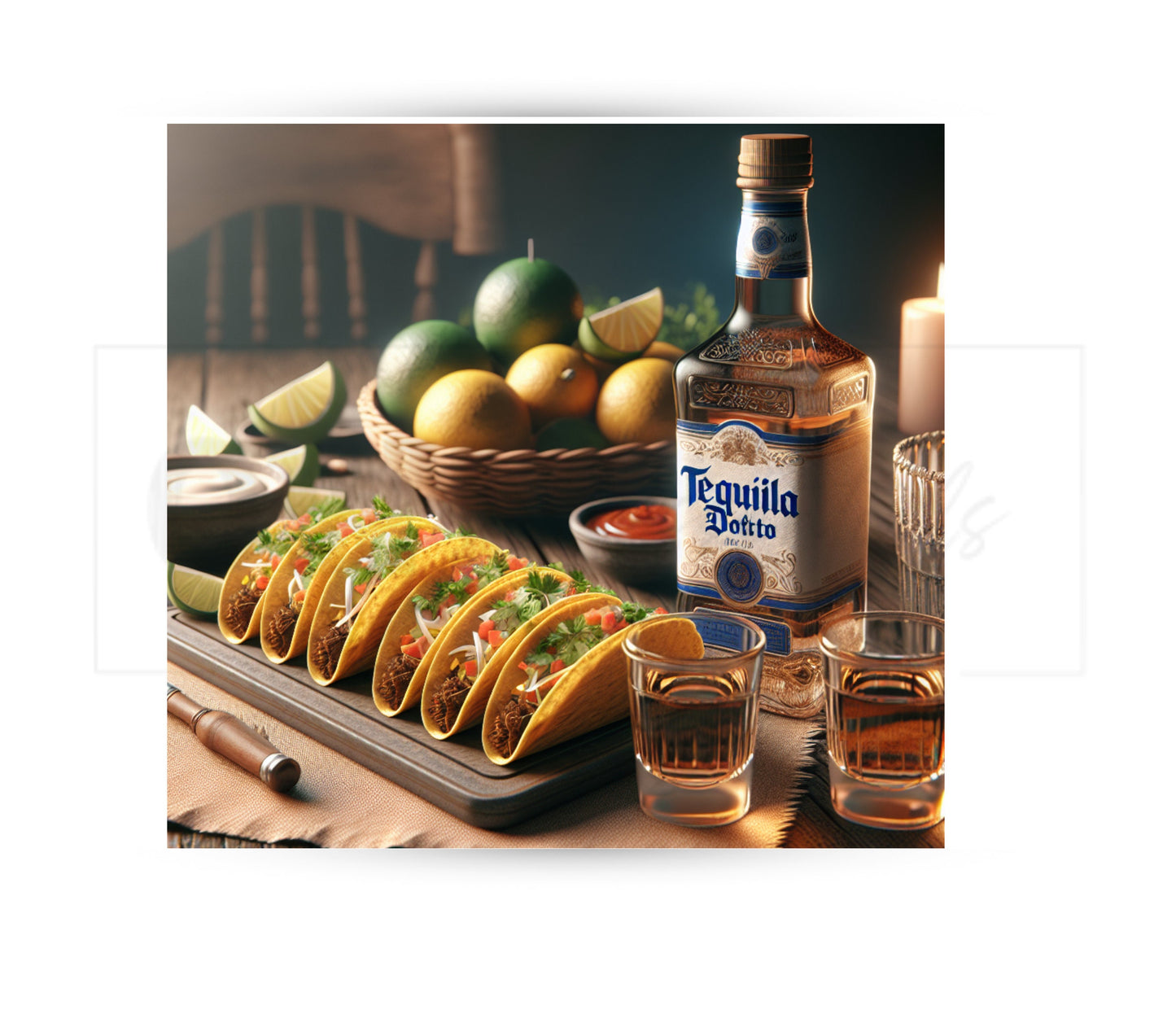 Tacos and Tequila Cinco De Mayo 20 oz Skinny Tumbler Sublimation Design - PNG Instant  - DIGITAL DOWNLOAD