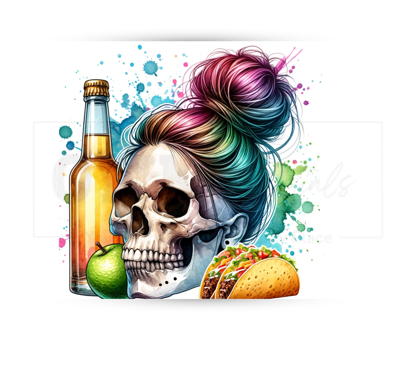 Tacos and Tequila Cinco De Mayo 20 oz Skinny Tumbler Sublimation Design - PNG Instant  - DIGITAL DOWNLOAD