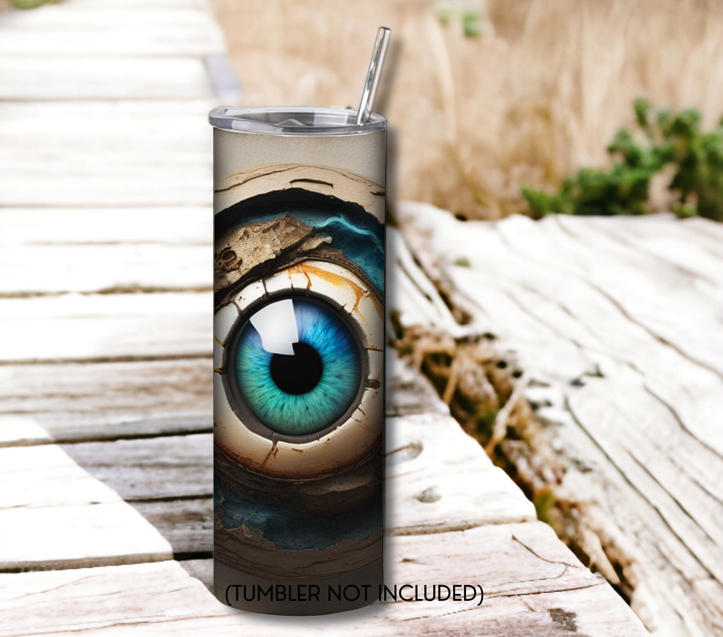 Cyber Sci-Fi Eyeball 20 oz Skinny Tumbler Sublimation Design - PNG Instant  - DIGITAL DOWNLOAD