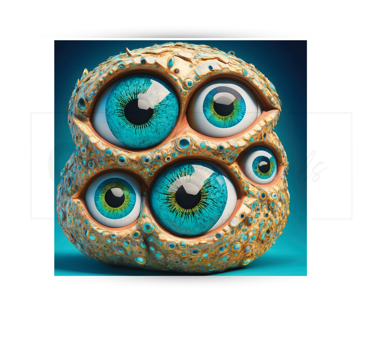 Cyber Sci-Fi Eyeballs 20 oz Skinny Tumbler Sublimation Design - PNG Instant  - DIGITAL DOWNLOAD