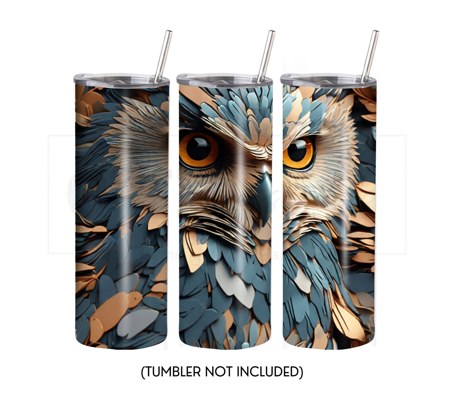 Owl 20 oz Skinny Tumbler Sublimation Design - PNG Instant  - DIGITAL DOWNLOAD