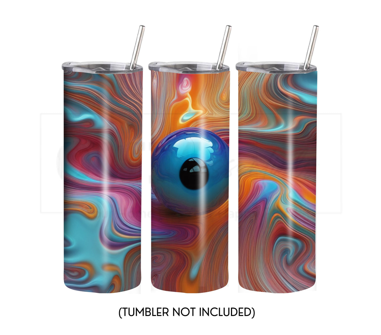 Swirling Sci-Fi Eye 20 oz Skinny Tumbler Sublimation Design - PNG Instant  - DIGITAL DOWNLOAD