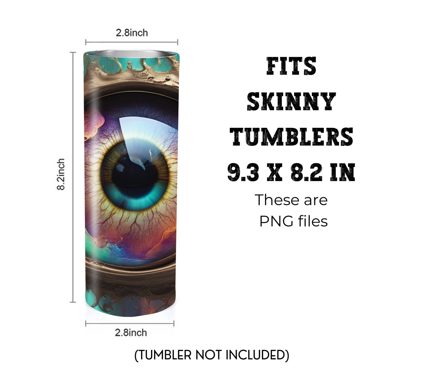Stormy Sci-Fi Eye 20 oz Skinny Tumbler Sublimation Design - PNG Instant  - DIGITAL DOWNLOAD