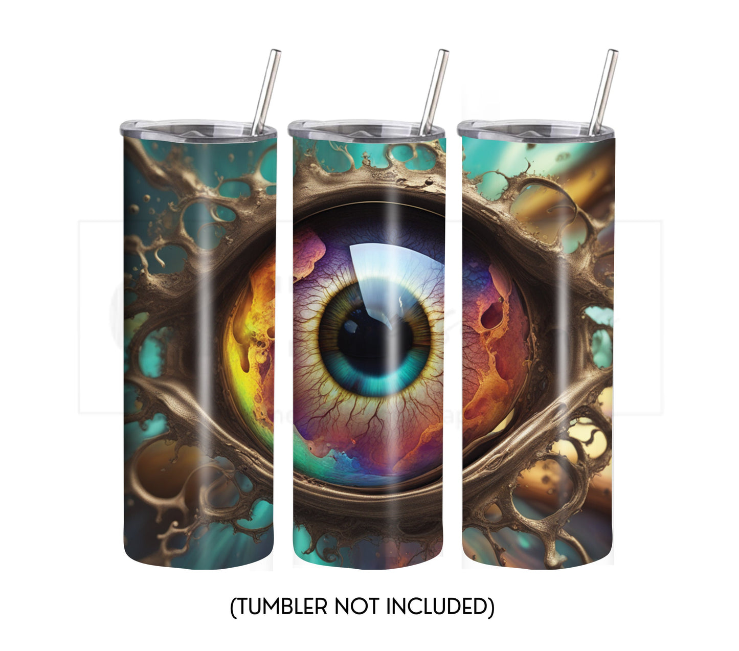 Stormy Sci-Fi Eye 20 oz Skinny Tumbler Sublimation Design - PNG Instant  - DIGITAL DOWNLOAD