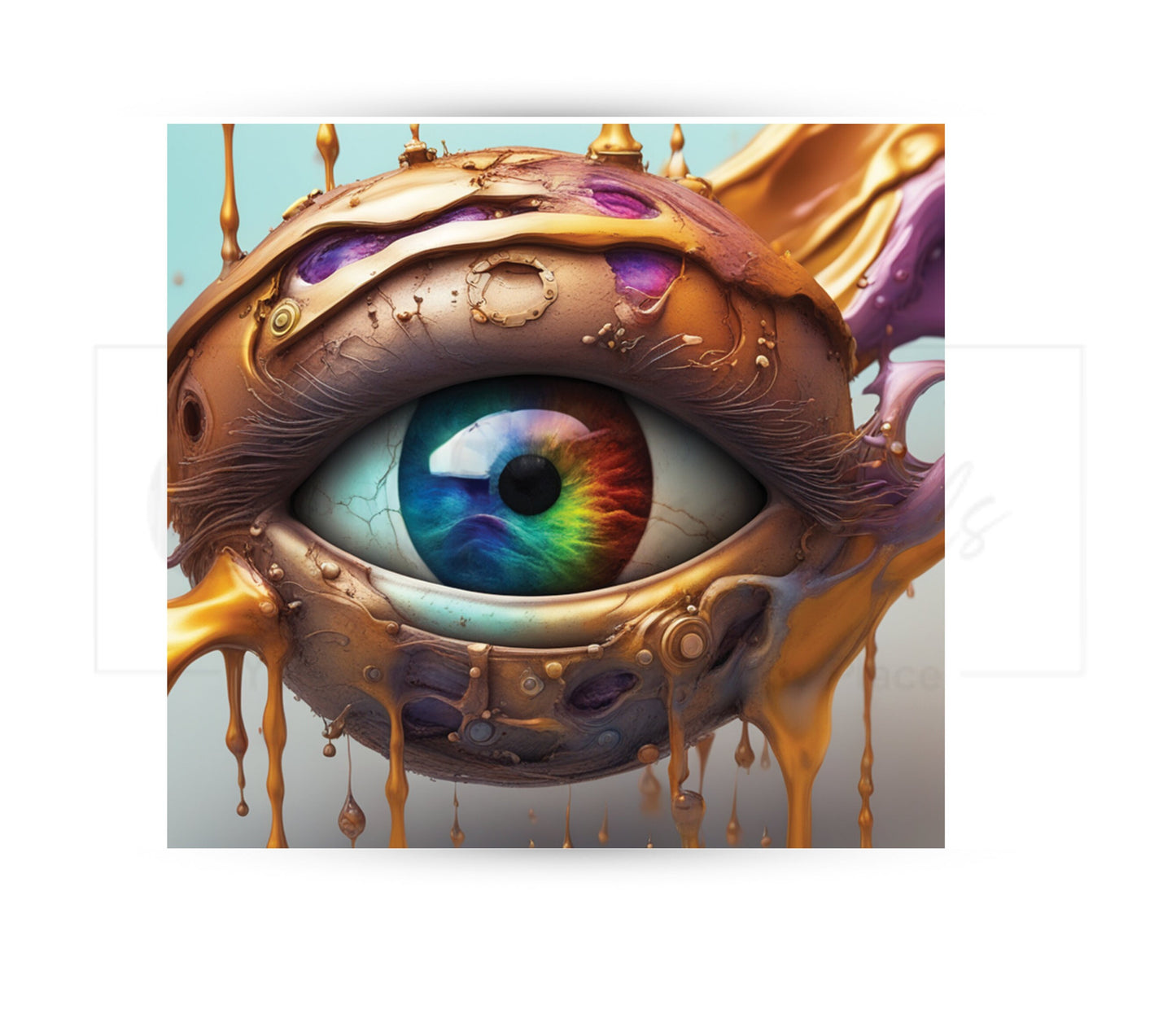 Stormy Sci-Fi Eye 20 oz Skinny Tumbler Sublimation Design - PNG Instant  - DIGITAL DOWNLOAD
