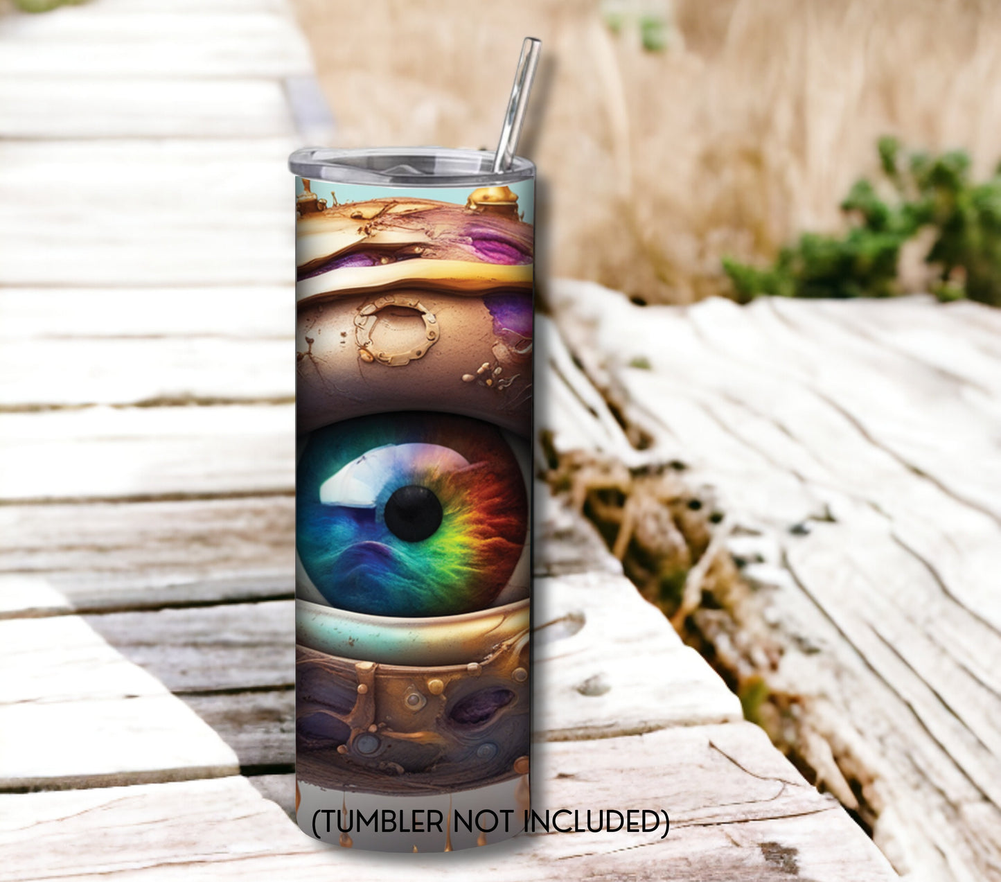 Stormy Sci-Fi Eye 20 oz Skinny Tumbler Sublimation Design - PNG Instant  - DIGITAL DOWNLOAD
