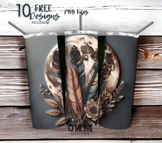 boho dream catcher tumbler design for sublimation printing