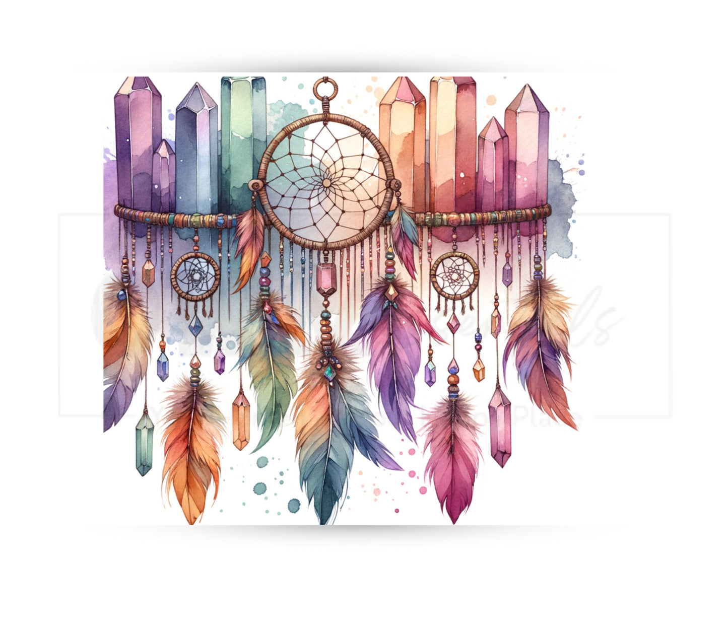 Boho Dreamcatcher 20 oz Skinny Tumbler Sublimation Design - PNG Instant  - DIGITAL DOWNLOAD