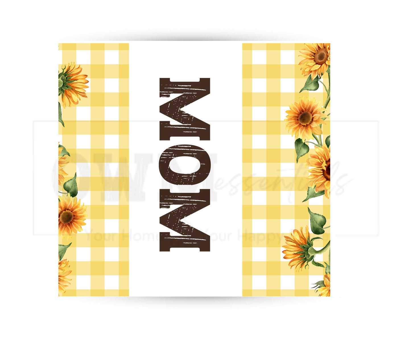 Plaid Sunflower Mom 20 oz Skinny Tumbler Sublimation Design - PNG Instant  - DIGITAL DOWNLOAD