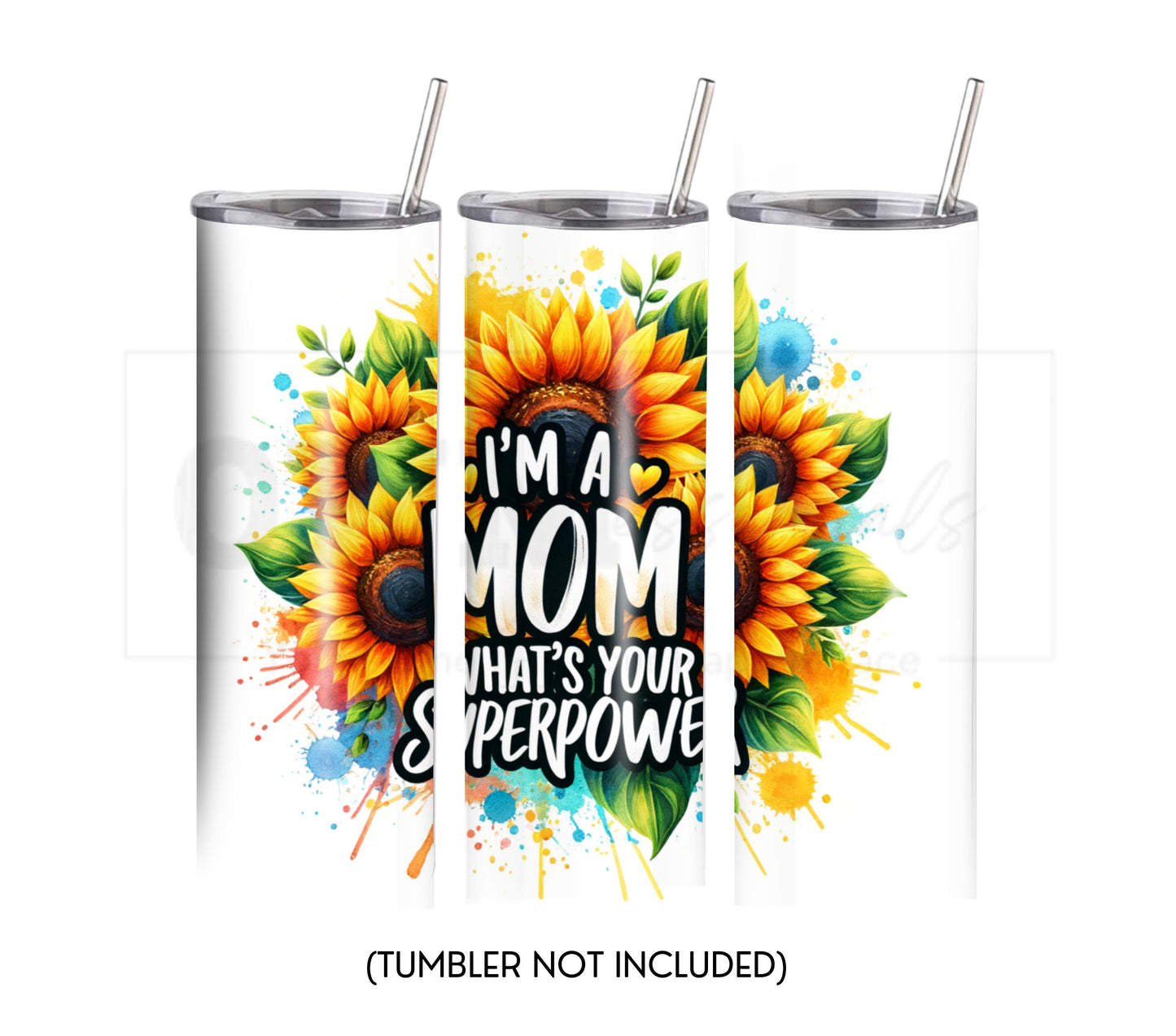 I'm a Mom 20 oz Skinny Tumbler Sublimation Design - PNG Instant  - DIGITAL DOWNLOAD