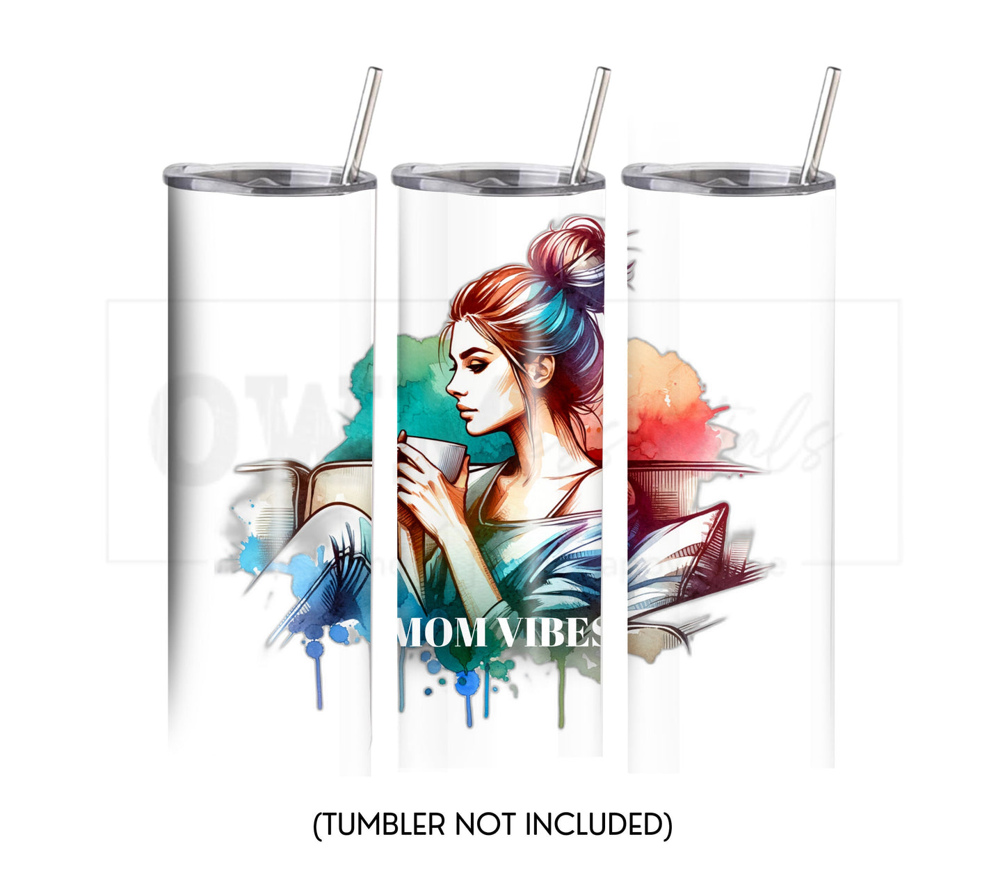 Running on Caffeine an Mom Vibes 20 oz Skinny Tumbler Sublimation Design - PNG Instant  - DIGITAL DOWNLOAD