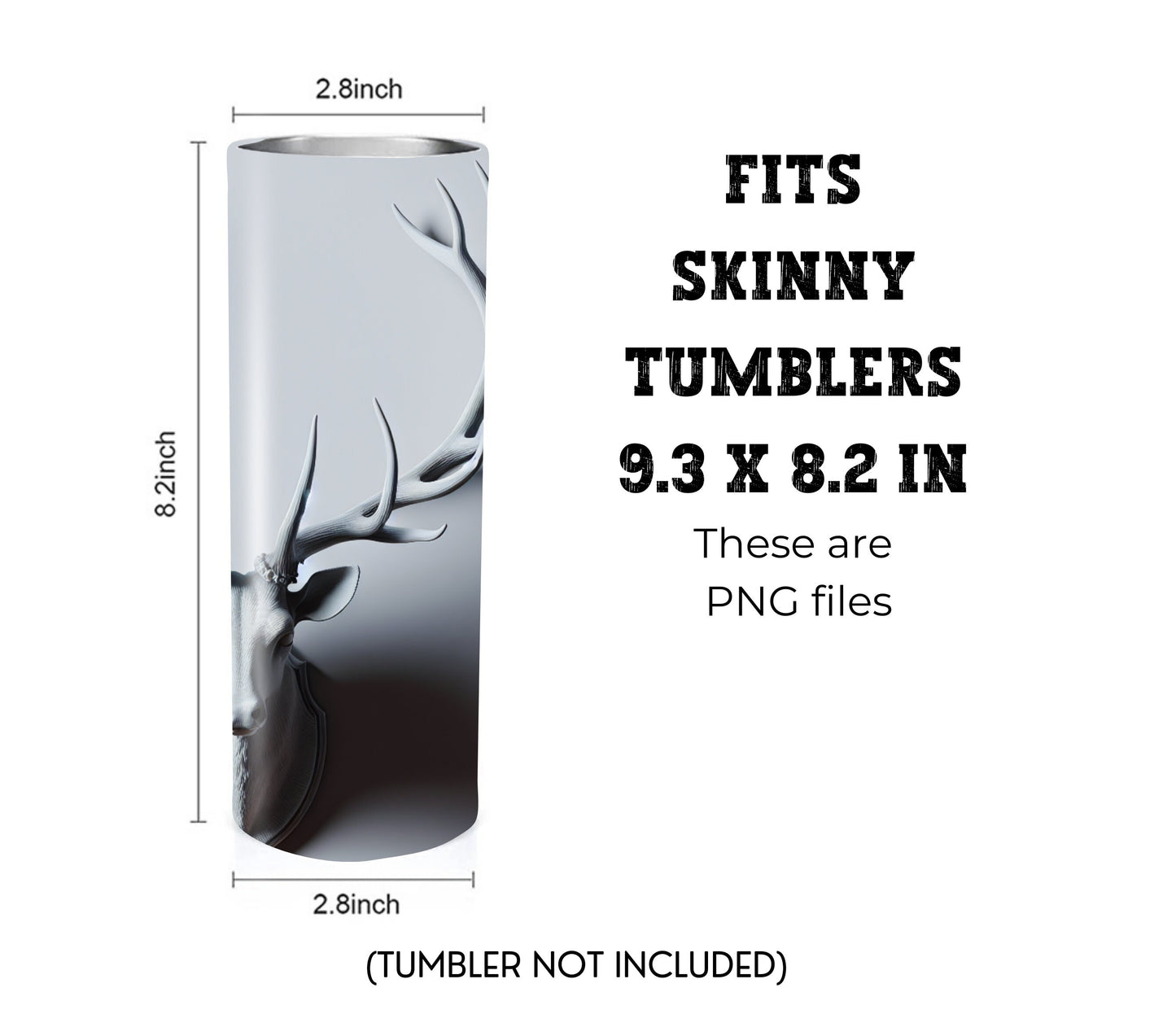 Deer 20 oz Skinny Tumbler Sublimation Design - PNG Instant  - DIGITAL DOWNLOAD