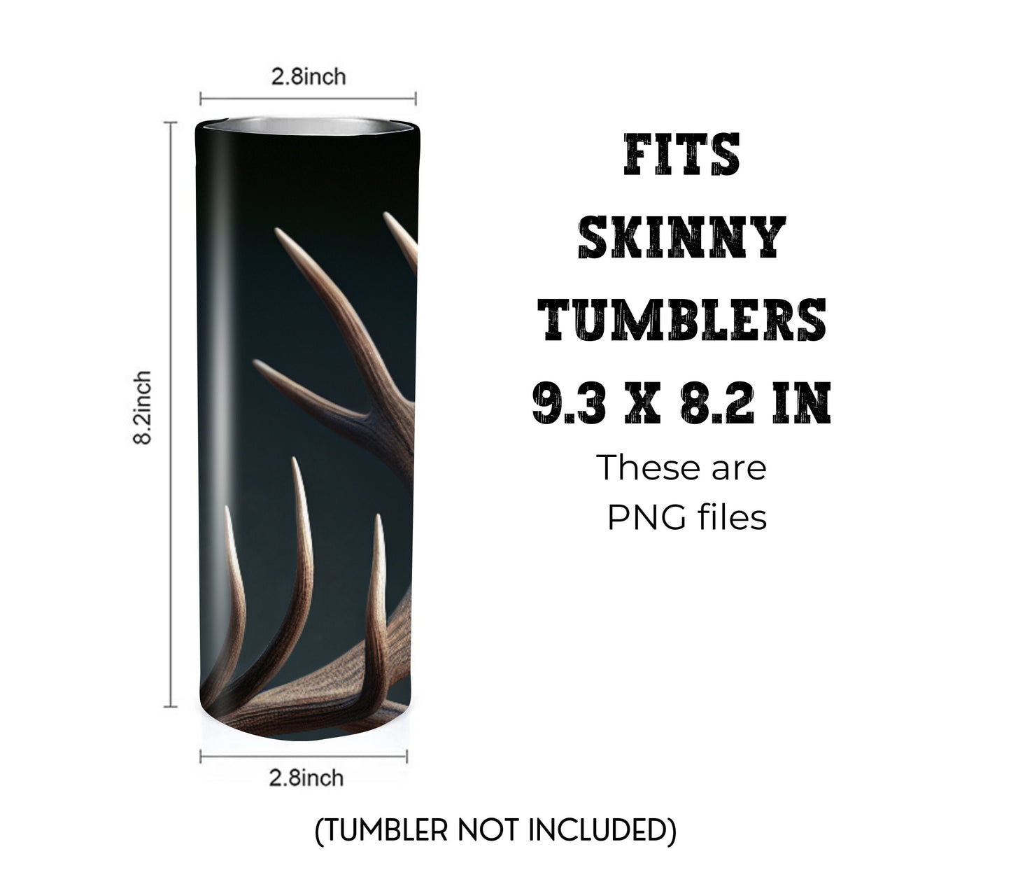 Deer 20 oz Skinny Tumbler Sublimation Design - PNG Instant  - DIGITAL DOWNLOAD
