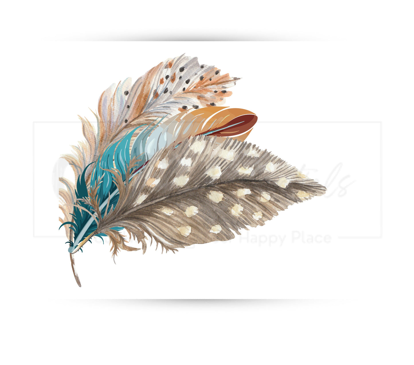Boho Feathers 20 oz Skinny Tumbler Sublimation Design - PNG Instant  - DIGITAL DOWNLOAD