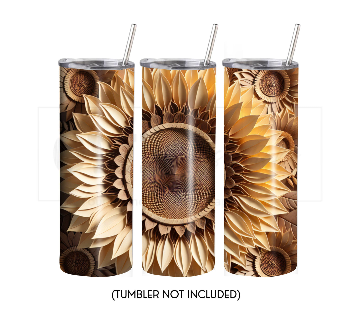 Sunflower 20 oz Skinny Tumbler Sublimation Design - PNG Instant  - DIGITAL DOWNLOAD