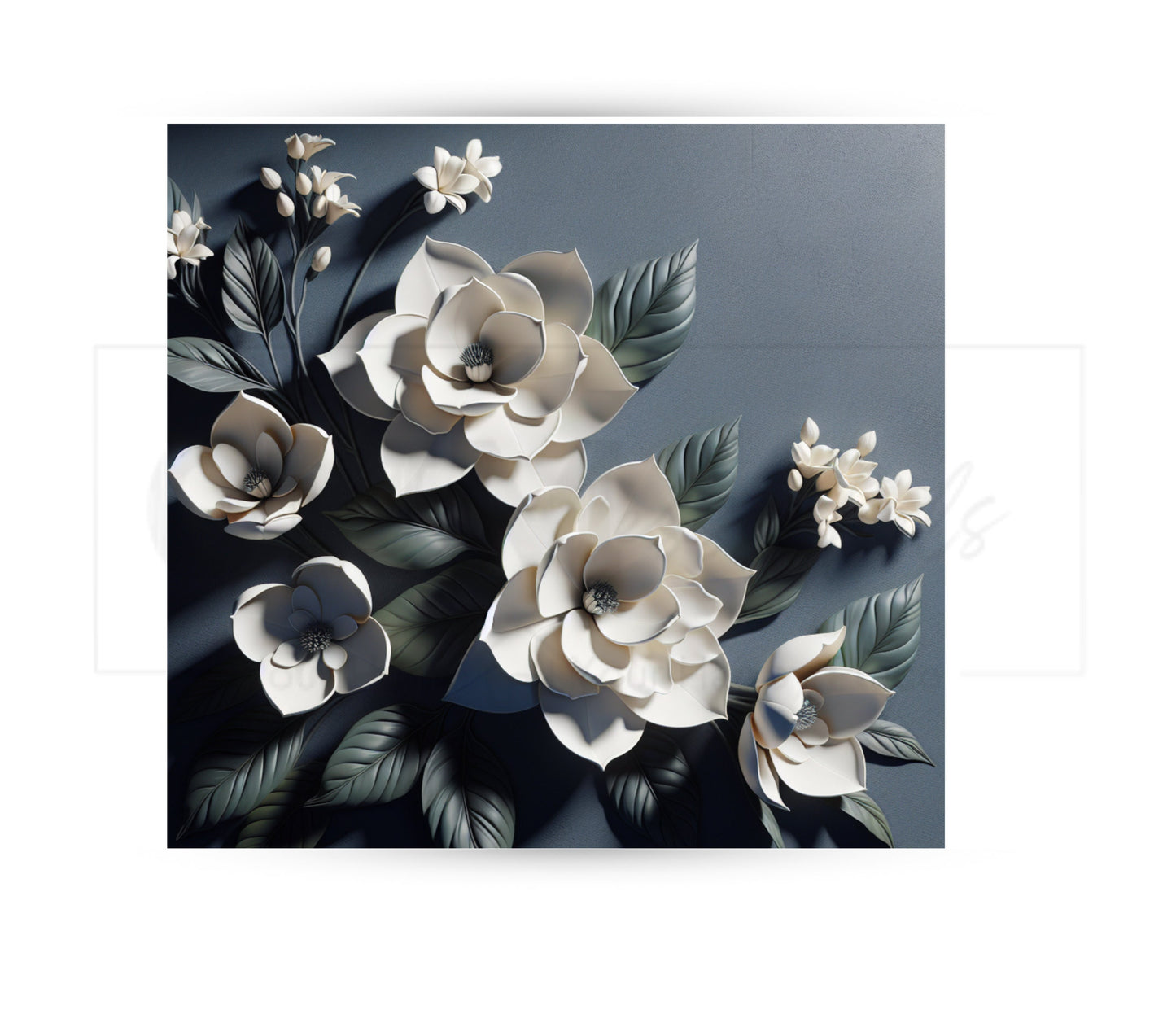 Gardenia 20 oz Skinny Tumbler Sublimation Design - PNG Instant  - DIGITAL DOWNLOAD