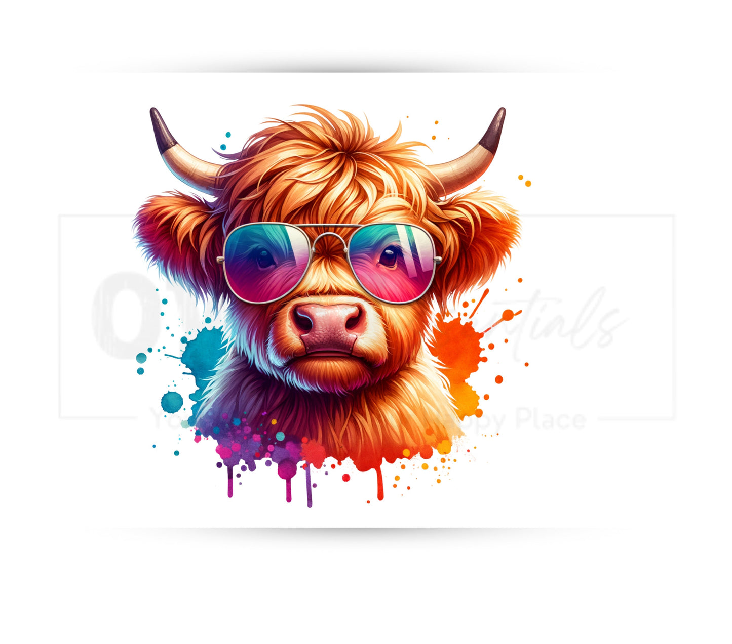 Cute Highland Cow 20 oz Skinny Tumbler Sublimation Design - PNG Instant  - DIGITAL DOWNLOAD