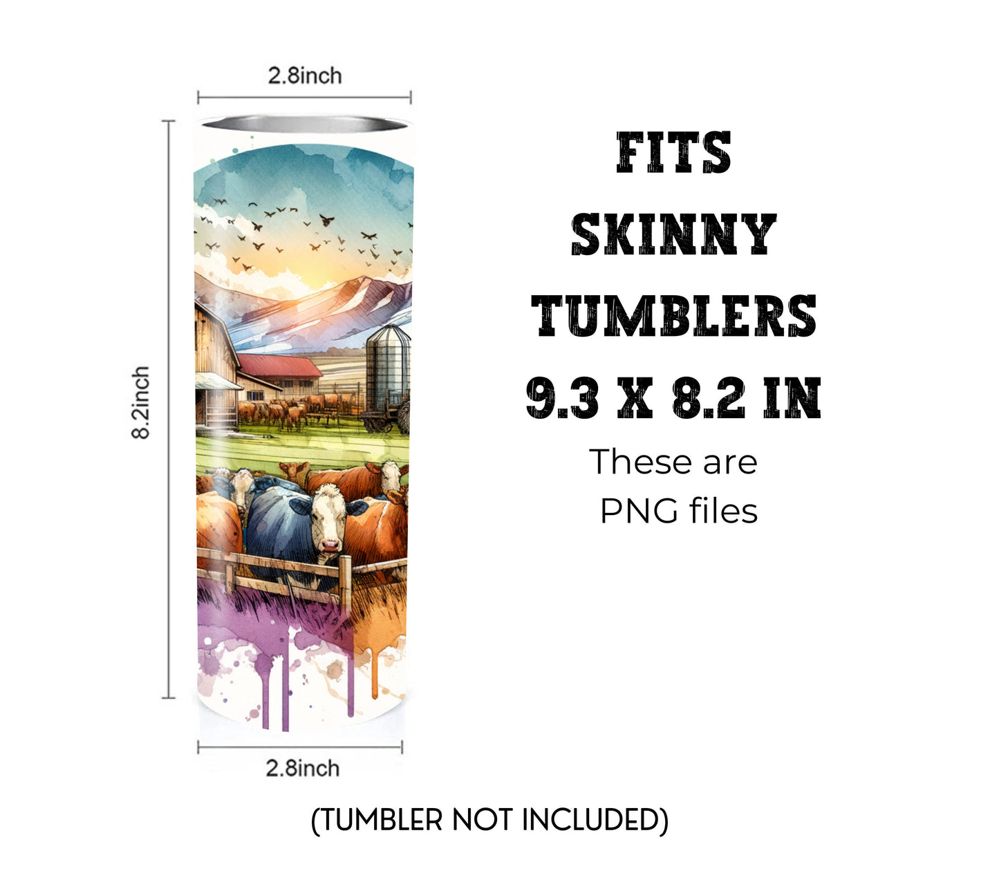 Western 20 oz Skinny Tumbler Sublimation Design - PNG Instant  - DIGITAL DOWNLOAD