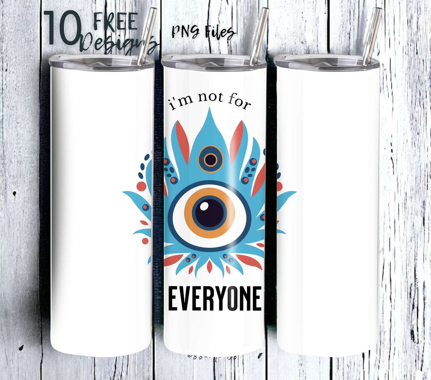 I'm Not for Everyone 20 oz Skinny Tumbler Sublimation Design - PNG Instant  - DIGITAL DOWNLOAD
