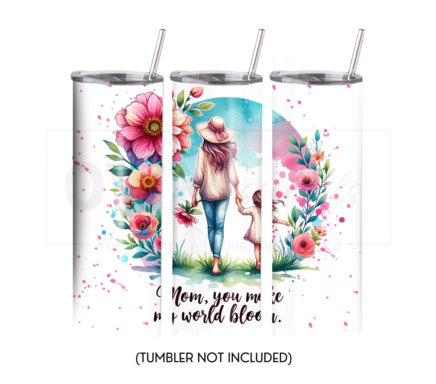 Mothers Day 20 oz Skinny Tumbler Sublimation Design - PNG Instant  - DIGITAL DOWNLOAD