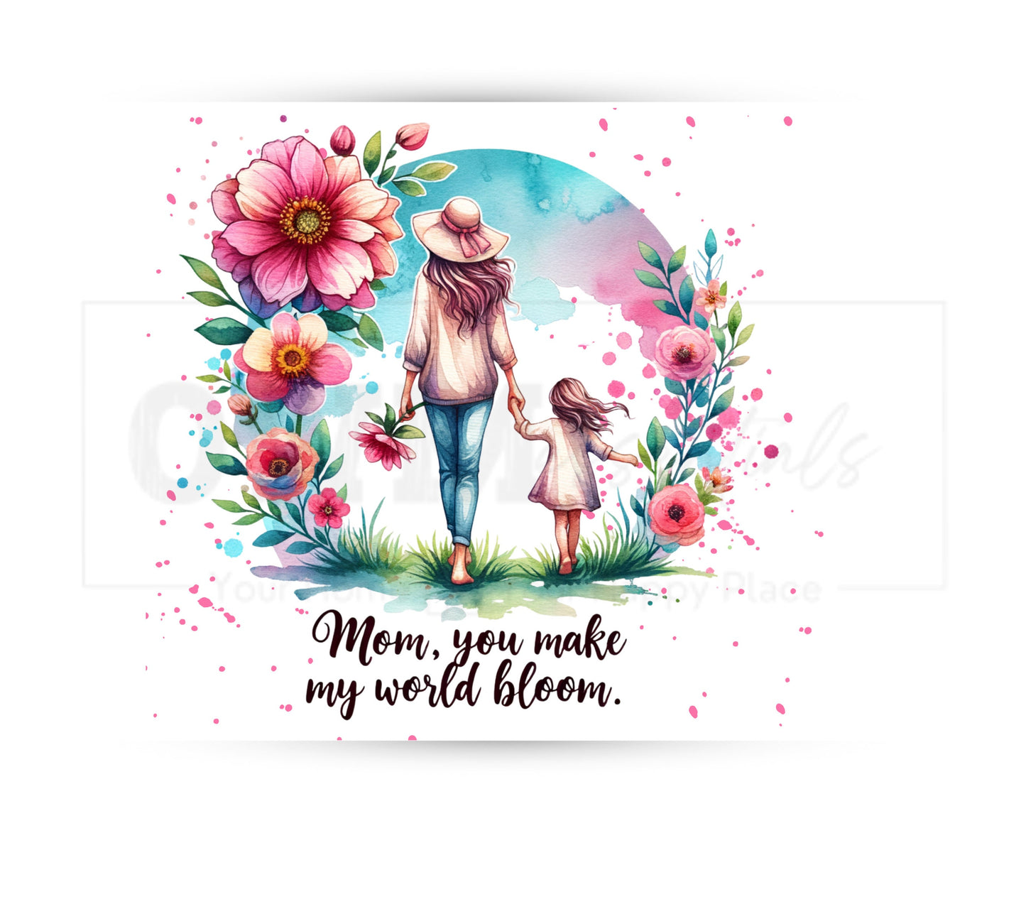 Mothers Day 20 oz Skinny Tumbler Sublimation Design - PNG Instant  - DIGITAL DOWNLOAD