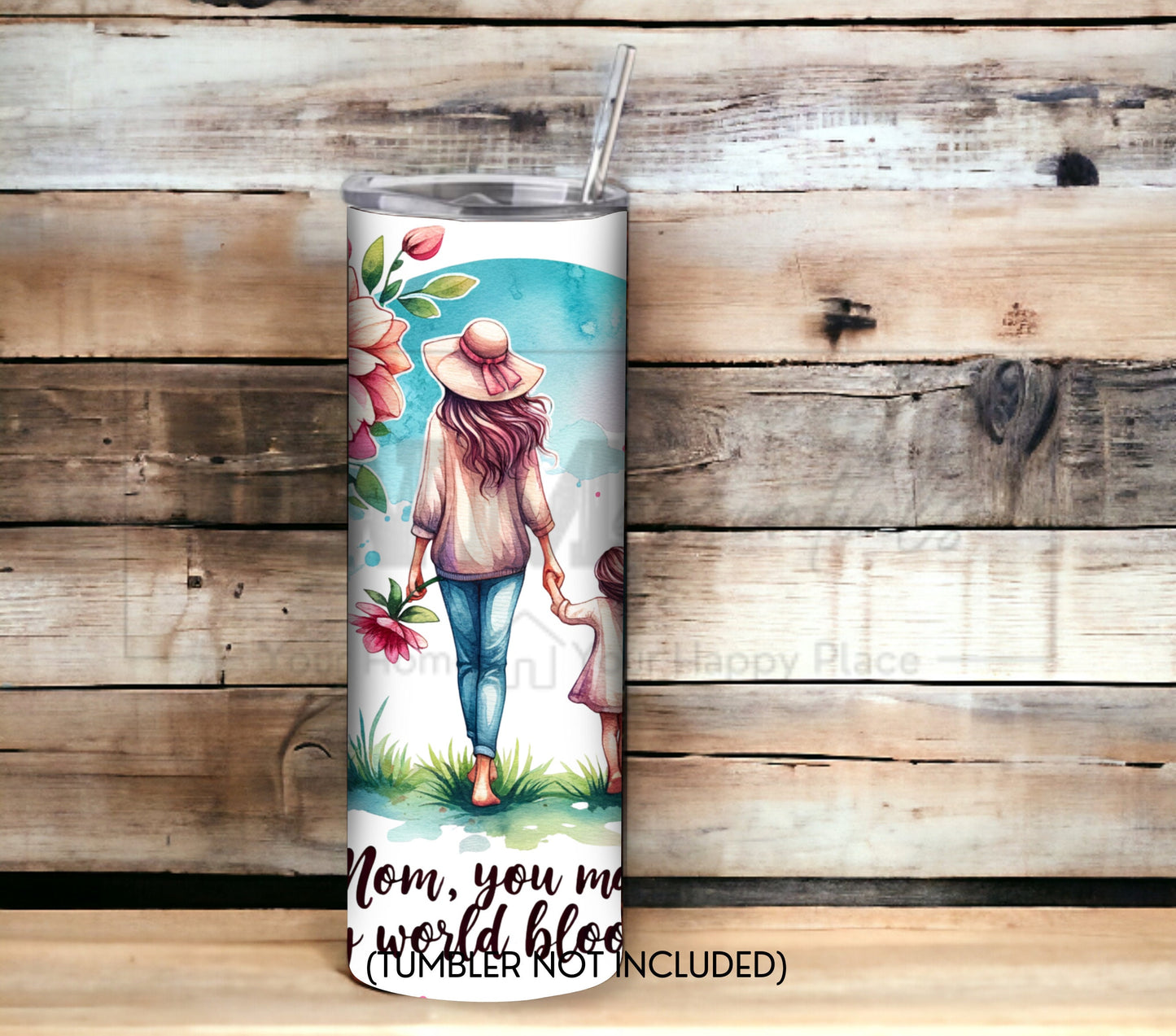 Mothers Day 20 oz Skinny Tumbler Sublimation Design - PNG Instant  - DIGITAL DOWNLOAD