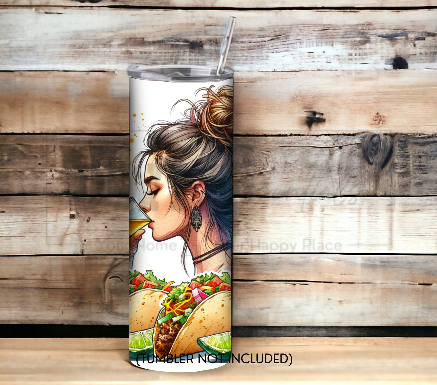 Tacos and Tequila Cinco De Mayo 20 oz Skinny Tumbler Sublimation Design - PNG Instant  - DIGITAL DOWNLOAD