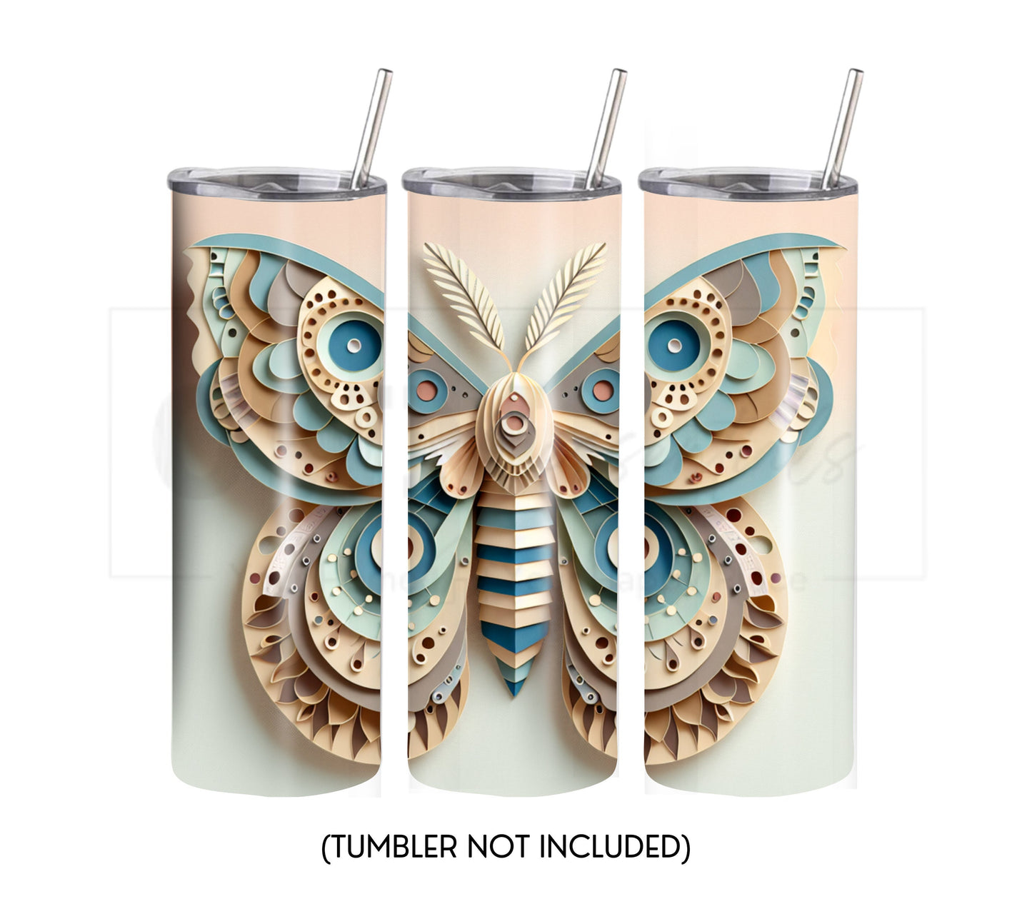 Moth 20 oz Skinny Tumbler Sublimation Design - PNG Instant  - DIGITAL DOWNLOAD