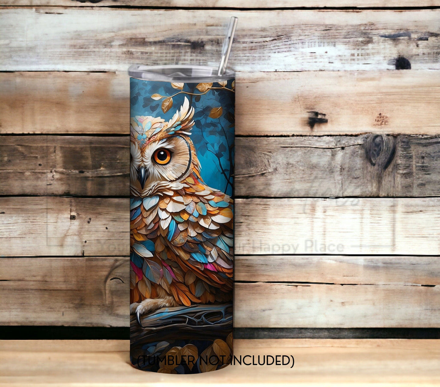 Owl 20 oz Skinny Tumbler Sublimation Design - PNG Instant  - DIGITAL DOWNLOAD