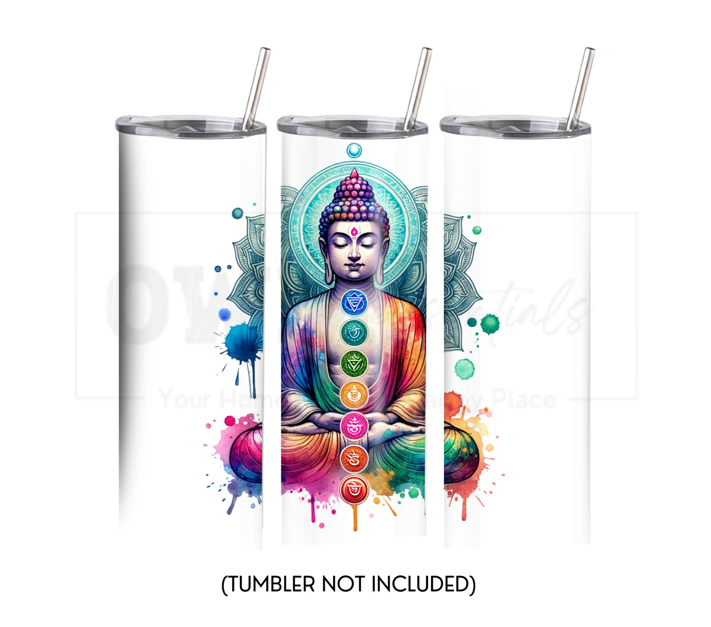 Colorful Buddha 20 oz Skinny Tumbler Sublimation Design - PNG Instant  - DIGITAL DOWNLOAD