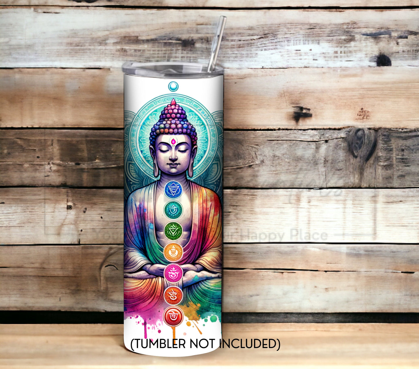 Colorful Buddha 20 oz Skinny Tumbler Sublimation Design - PNG Instant  - DIGITAL DOWNLOAD