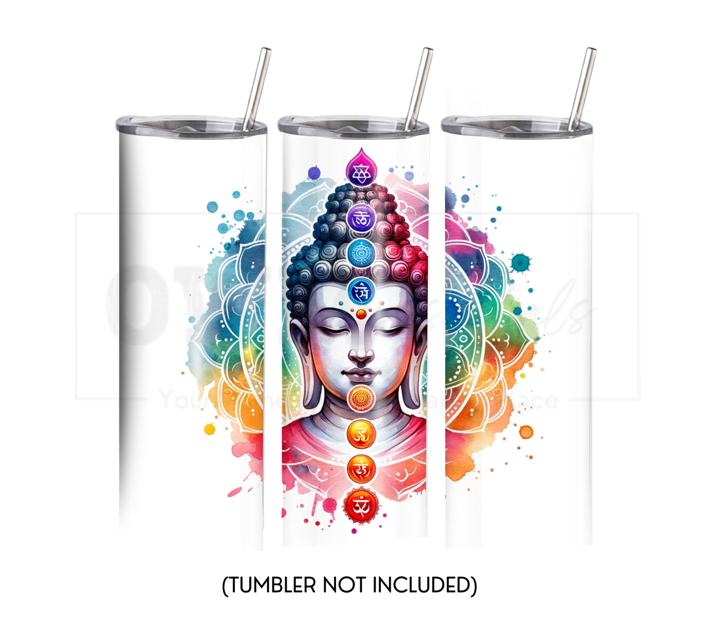 Colorful Buddha 20 oz Skinny Tumbler Sublimation Design - PNG Instant  - DIGITAL DOWNLOAD