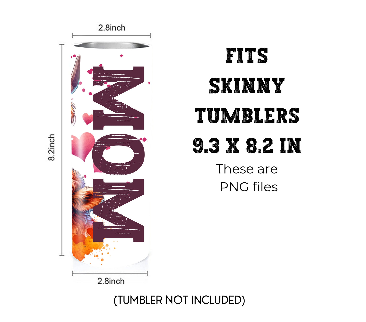 Mothers Day 20 oz Skinny Tumbler Sublimation Design - PNG Instant  - DIGITAL DOWNLOAD