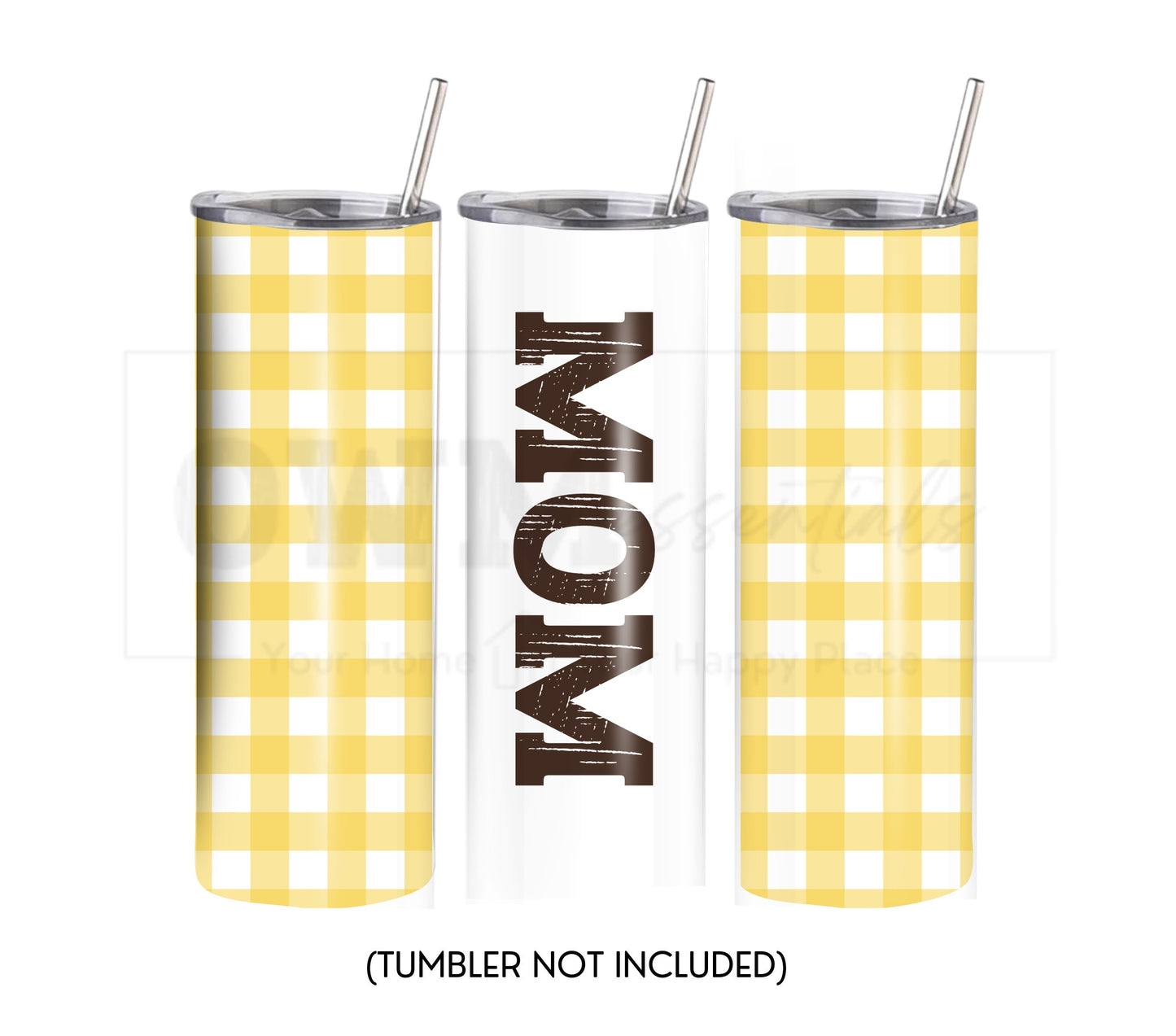 Plaid Mom 20 oz Skinny Tumbler Sublimation Design - PNG Instant  - DIGITAL DOWNLOAD