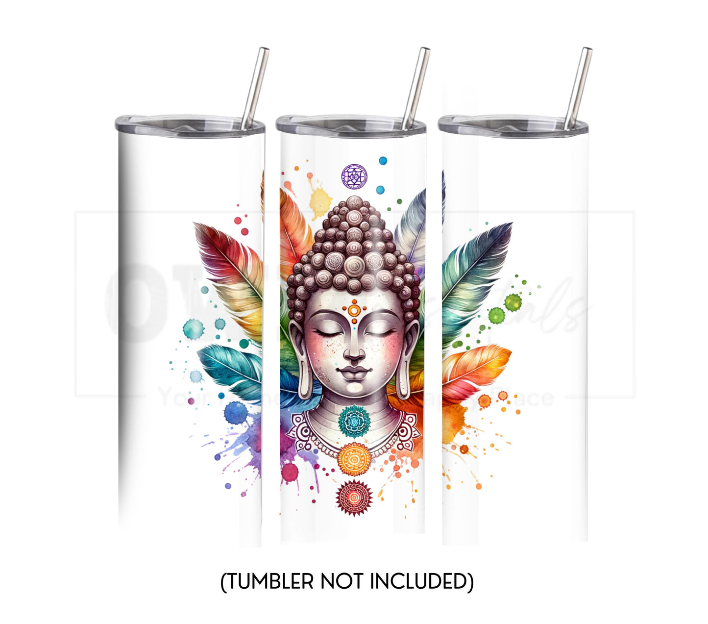 Colorful Buddha 20 oz Skinny Tumbler Sublimation Design - PNG Instant  - DIGITAL DOWNLOAD