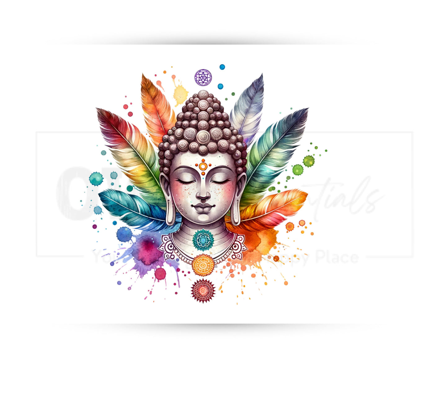 Colorful Buddha 20 oz Skinny Tumbler Sublimation Design - PNG Instant  - DIGITAL DOWNLOAD