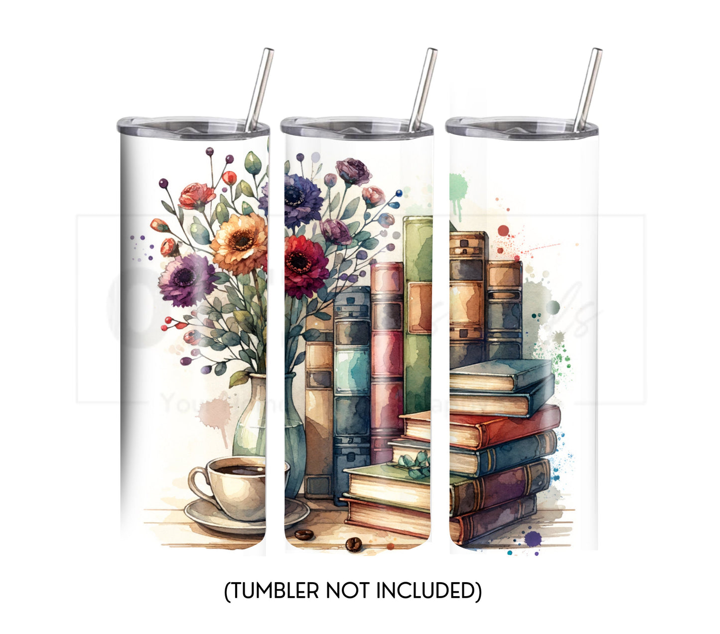 Book Lovers 20 oz Skinny Tumbler Sublimation Design - PNG Instant  - DIGITAL DOWNLOAD