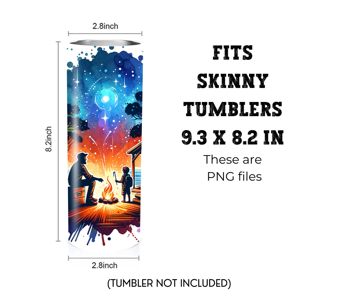 Father's Day 20 oz Skinny Tumbler Sublimation Design - PNG Instant  - DIGITAL DOWNLOAD