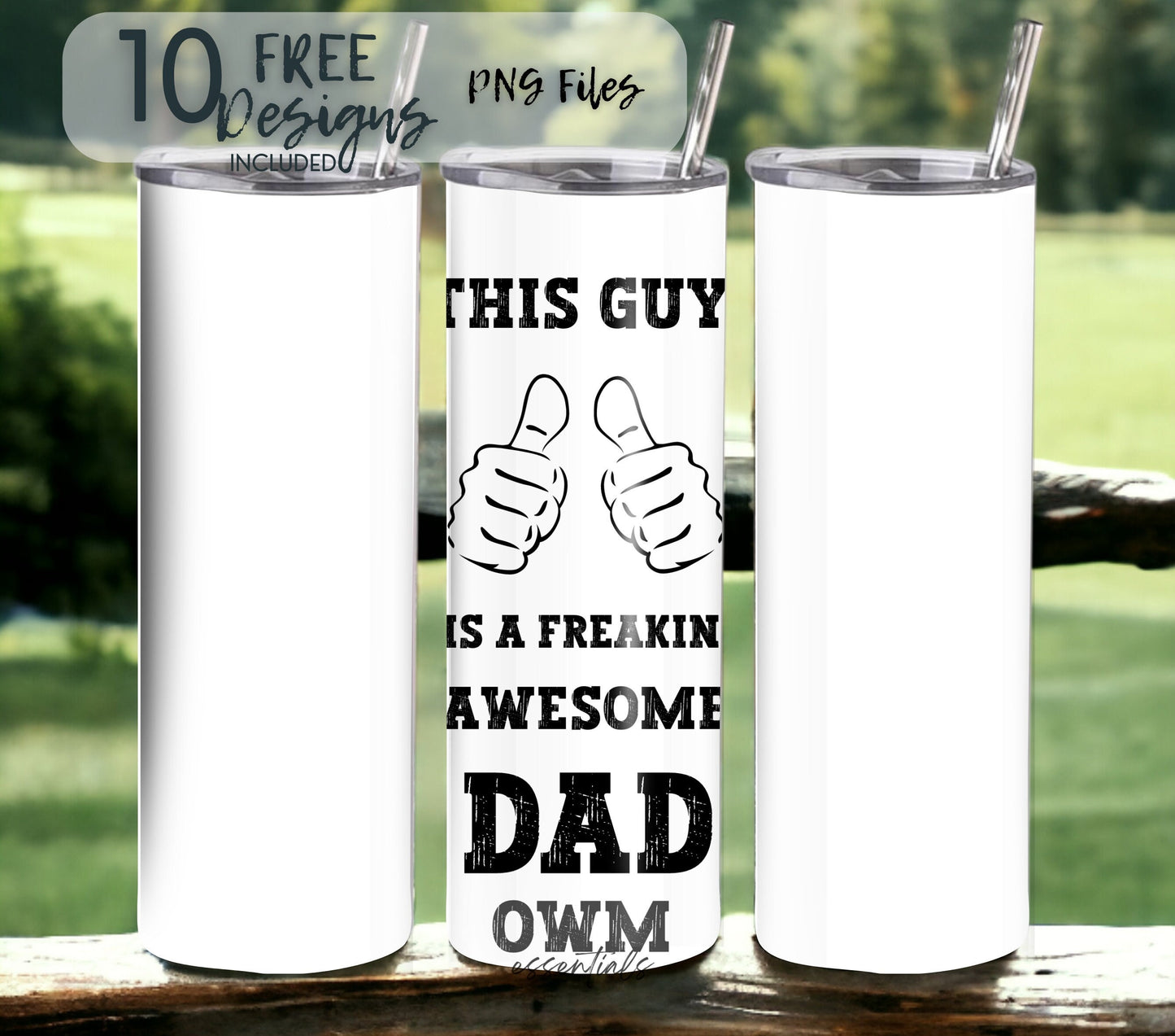 Father's Day 20 oz Skinny Tumbler Sublimation Design - PNG Instant  - DIGITAL DOWNLOAD