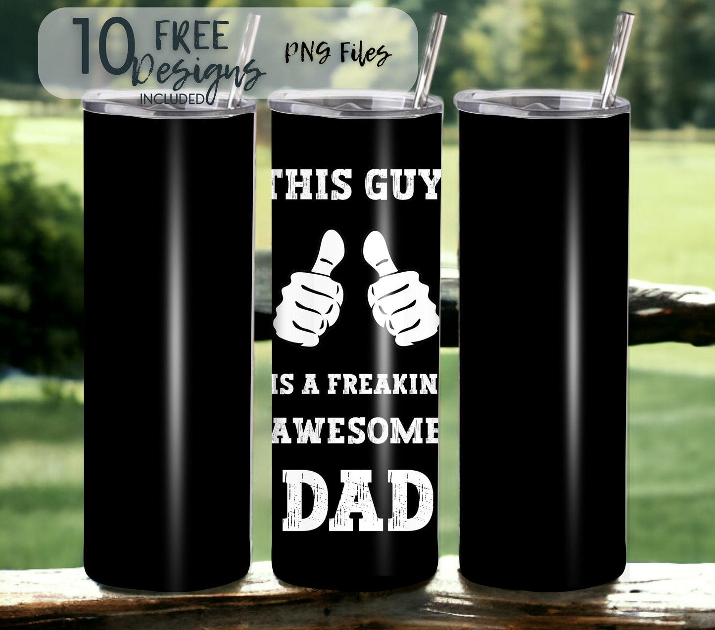 Father's Day 20 oz Skinny Tumbler Sublimation Design - PNG Instant  - DIGITAL DOWNLOAD